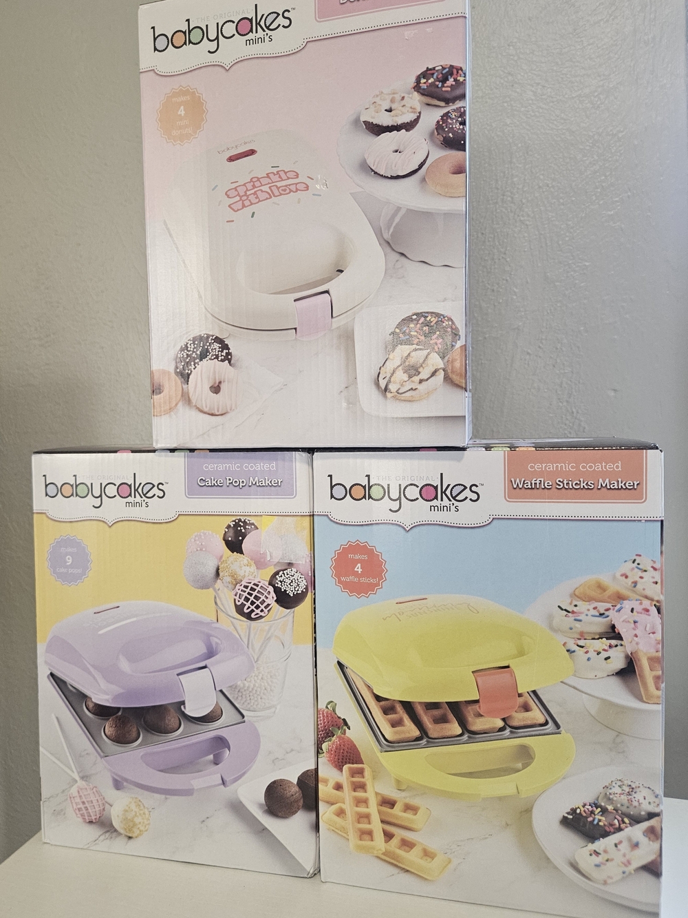 Baby Cakes Mini's cake pop maker waffle maker and donut maker